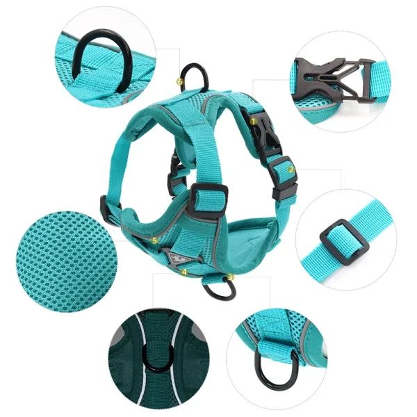 Dog Harness Leash Set Adjustable Pet Chest Strap For Small Medium Dogs Cats Reflective Puppy Harness Vest French-Bulldog York - Image 5