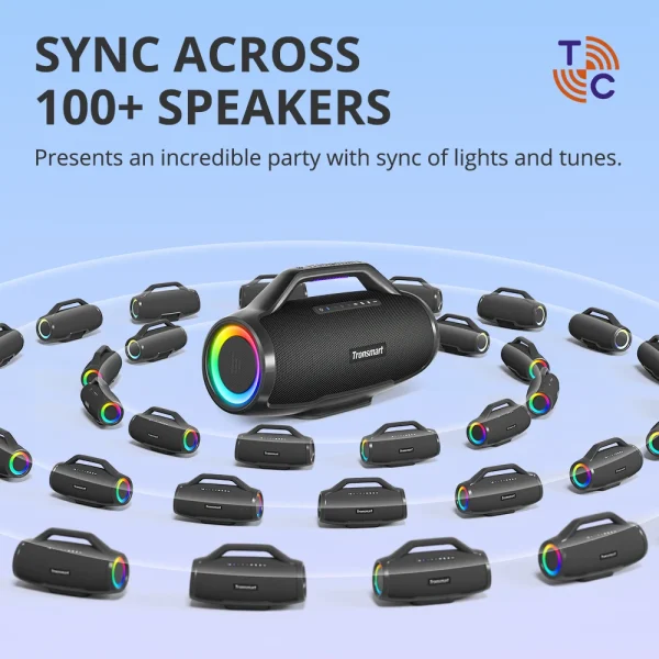 Tronsmart Bang Max Speaker Bluetooth Speaker with 130W, 3 Way Sound System, Sync Up 100+ Speakers, APP Control, Guitar/Mic Input - Image 5