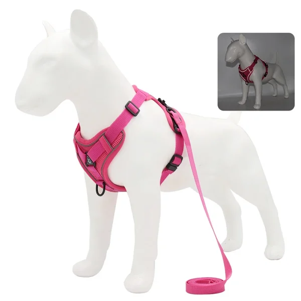Dog Harness Leash Set Adjustable Pet Chest Strap For Small Medium Dogs Cats Reflective Puppy Harness Vest French-Bulldog York - Image 8