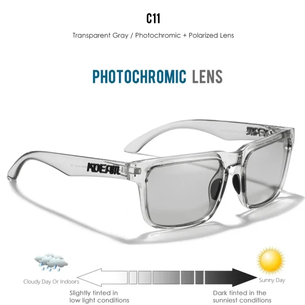 KDEAM Large Size Men's Sunglasses Polarized Photochromic Night Vision Oversized Sun Glasses Fashion Women Shades Width 154mm - Image 11