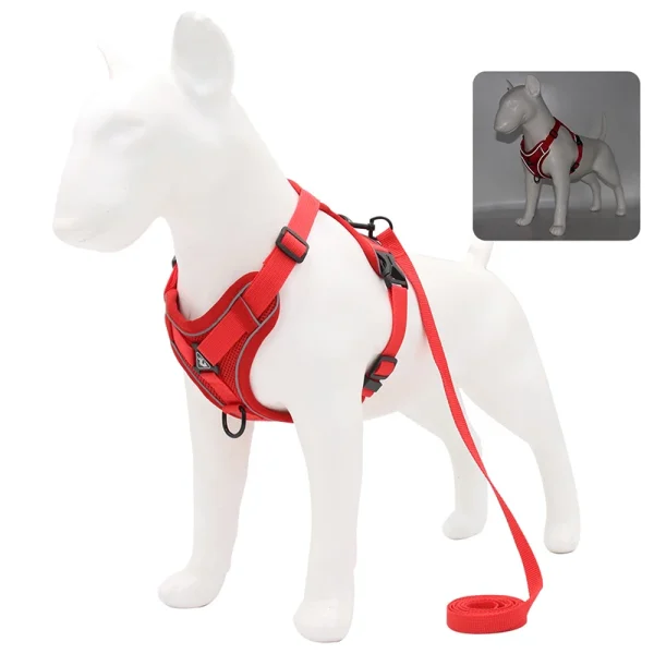 Dog Harness Leash Set Adjustable Pet Chest Strap For Small Medium Dogs Cats Reflective Puppy Harness Vest French-Bulldog York - Image 12