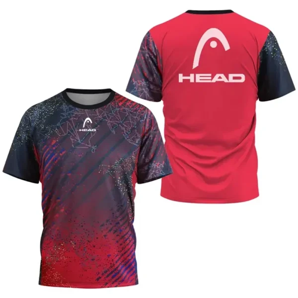 2024 New Men's Sport T-shirt Summer Leisure Short Sleeve Head Badminton Table Tennis Training Breathable Quick Drying O-Neck Top - Image 17