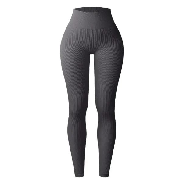 Seamless Knit Yoga Leggings Women Thread Solid Tights Gym Workout Running Stretchy High Waist Hip Liftting Skinny Gym Leggings - Image 6