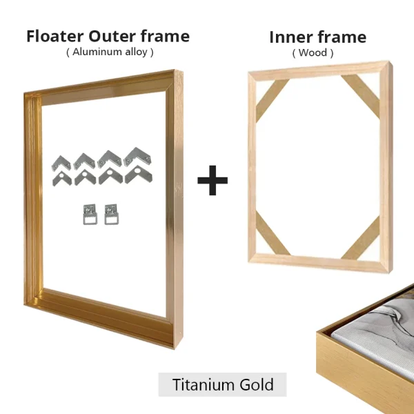 Canvas Floater Frame DIY Kit Metal Gold 50x70 60x90 Large Floating Frames for Wall Print Picture Oil Painting Artwork Home Decor - Image 12