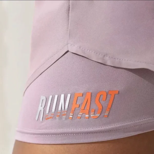 Mermaid Curve Breathable Letter Graphic 2 In 1 Sport Shorts Women Quick Dry Running Short Drawstring Waistband Fitness Hot Pants - Image 6