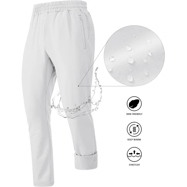 TACVASEN Men's Fleece Lined Track Pants Fall Winter Thermal Warm Jogger Pants Waterproof Workout Casual Drawstring Sweatpants - Image 9