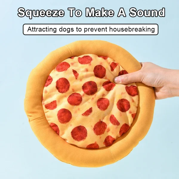 Plush Dog Toy Doughnut Pizza Shape Pet Squeaky Toys for Small Large Dogs Cleaning Teeth Puppy Chew Sound Toy Pet Supplies - Image 4