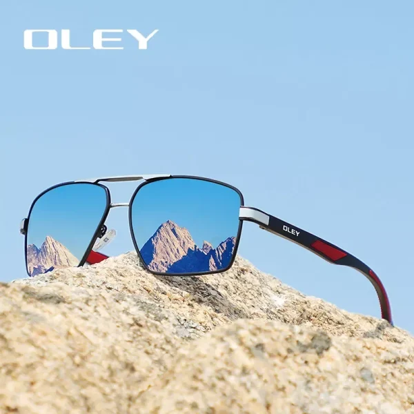 OLEY Brand Design Classic Pilot Polarized Sunglasses Men's Aluminum Color-Change Lens Goggles Oculos de sol Accept custom logo