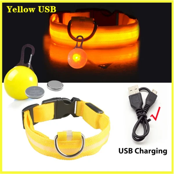 Usb Charging Glowing Dog Collar With Pendant Detachable Luxury Led Light Bright For Small Dogs Cat Night Safety Collar Wholesale - Image 16