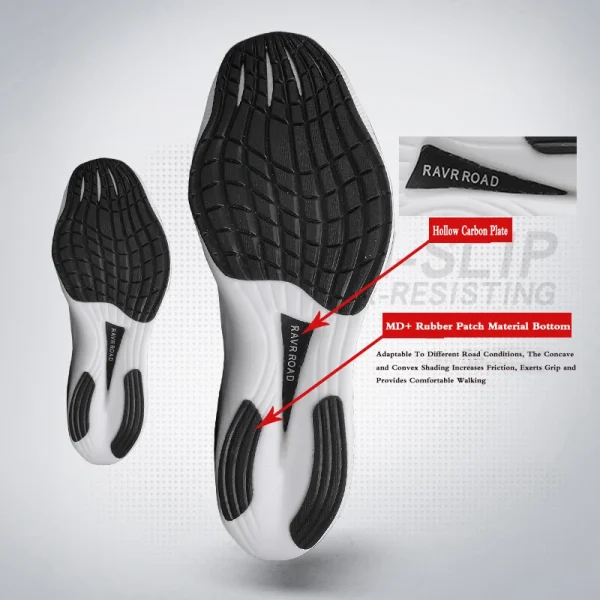 Men's Sports Shoes Full Palm Carbon Plate Running Shoes Men's and Women Marathon Racing Shock-absorbing Athletics Training Shoes - Image 3
