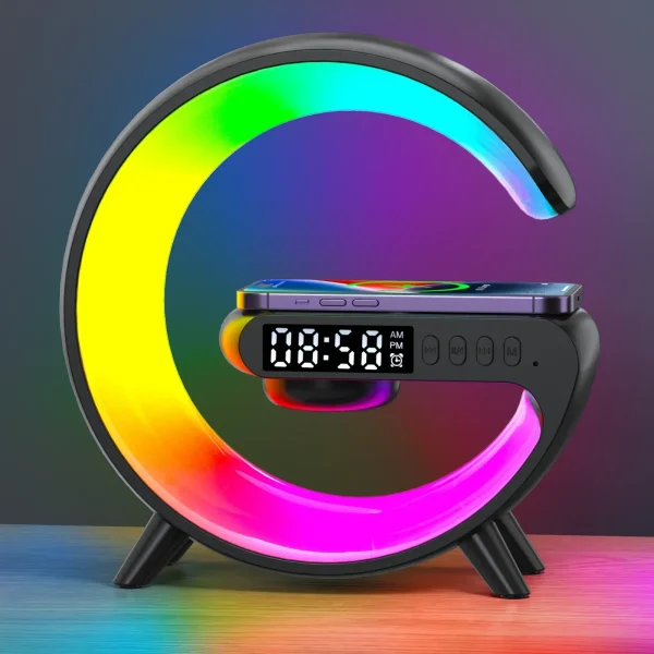 Multifunction Bluetooth Speaker TF RGB Night Light 15W Wireless Charger Stand for iPhone Samsung Xiaomi Fast Charging Station - Image 12