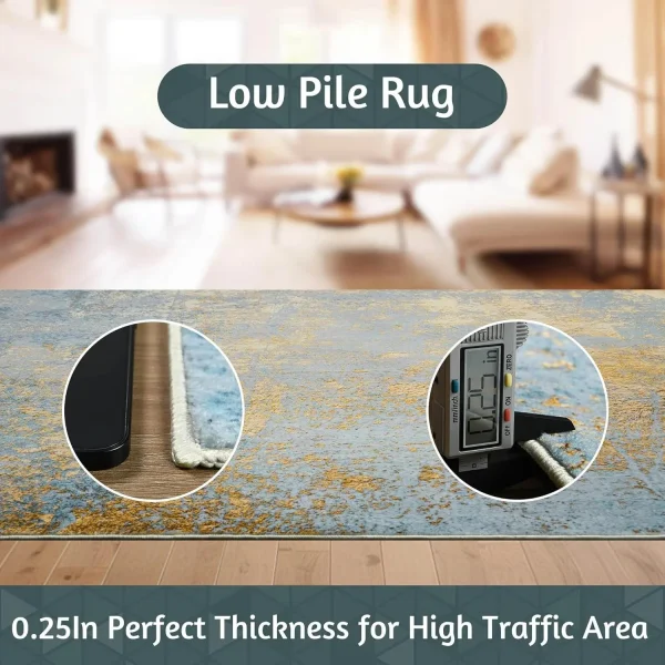 NOAHAS Faux Cashmere Printed Carpet Abstract Collection Rugs Soft Modern Rugs Living Room Bedroom Home Decor Indoor Rugs - Image 5