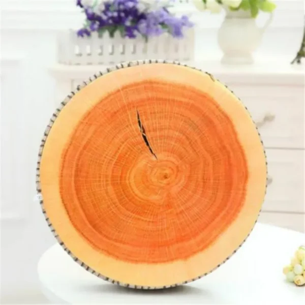 1 Piece Stump Shaped Decorative Pillows Home Car Decor Cute Woods Grain Soft Chair Seat Cushion Pillow - Image 4