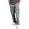 Mens Sweatpants Straight Fit Joggers for Sports and Streetwear Loose Oversized Drawstring Long Pants Men Multi-pocket Pants - Image 4