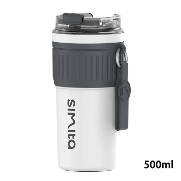 FEIJIAN Stainless Steel Coffee Tumbler Thermos Cup Portable Travel Mug With Lifting Rope Leak-Proof Non-Slip 500ml/400ml - Image 8