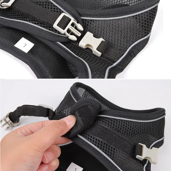 Dog Harness Leash Set for Small Dogs Adjustable Puppy Cat Harness Vest French Bulldog Chihuahua Pug Outdoor Walking Lead Leash - Image 4