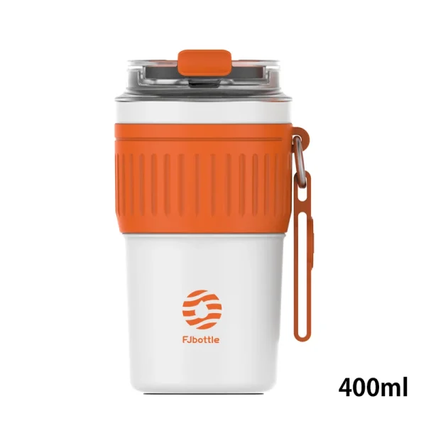 FEIJIAN Stainless Steel Coffee Tumbler Thermos Cup Portable Travel Mug With Lifting Rope Leak-Proof Non-Slip 500ml/400ml - Image 9