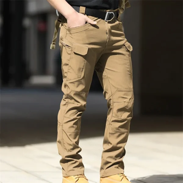 Men Fashion Cargo Pants Solid Color Multi-Pockets Waterproof Trousers Fall Casual Jogger Pants Sweatpants - Image 7