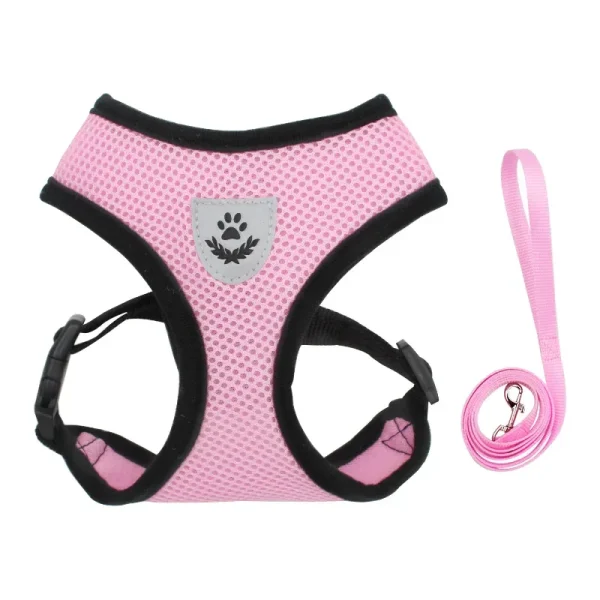 Summer Cat Dog Harness Lead Leash Adjustable Vest Polyester Mesh Breathable Harnesses Reflective for Small Dog Cat Lesah - Image 12