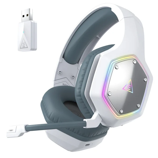 EKSA 2.4GHz Wireless Headphones E1000 WT 7.1 Surround Wired Gaming Headset Gamer with ENC Mic Low Latency for PC/PS4/PS5/Xbox - Image 8