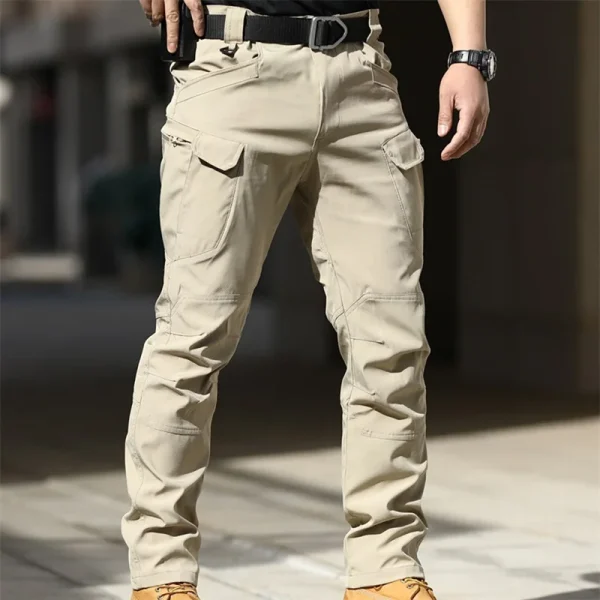 Men Fashion Cargo Pants Solid Color Multi-Pockets Waterproof Trousers Fall Casual Jogger Pants Sweatpants - Image 8