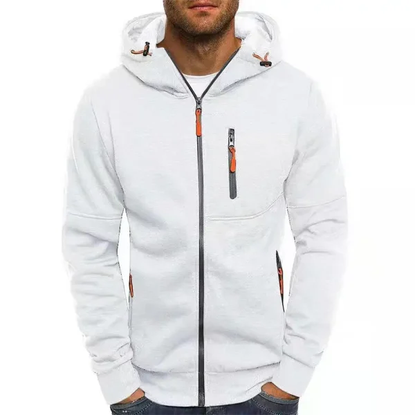 Men's Hoodies Long Sleeve Sweatshirt Zipper Design Hooded Sweatshirt for Men Clothing Sportswear Slim Fit Casual Jacket - Image 9