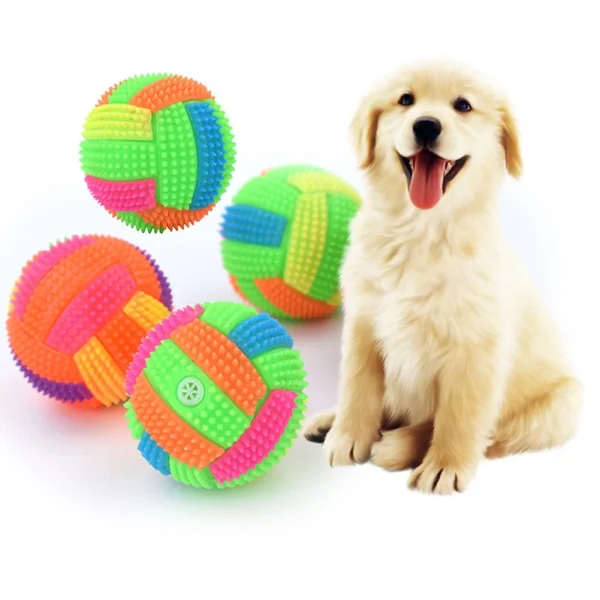 Light up Dog Ball Glow in The Dark Dog Squeaky Toy Bounce Activated Toy PET Ball for Dogs Cats Puppy Easy to Clean - Image 2