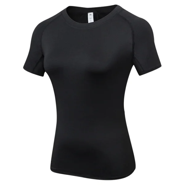 Women's Compression Shirt Short Sleeve Athletic Yoga Running T-Shirt Summer Gym Workout Quick Dry Stretchy Tees Tops Baselayer - Image 8