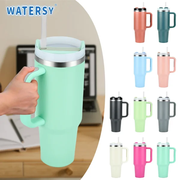 40oz Stainless Steel Thermal Mug Large Capacity Insulated Coffee Cup Office Home Water Bottle Travel Car Tumbler New Year Gifts
