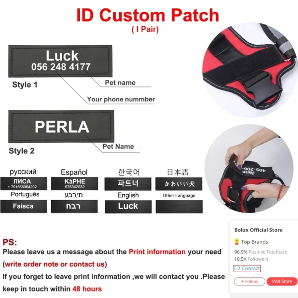 Personalized Dog Harness NO PULL Reflective Breathable Pet Harness Vest For Small Large Dog outdoor Walk Training Accessories - Image 4
