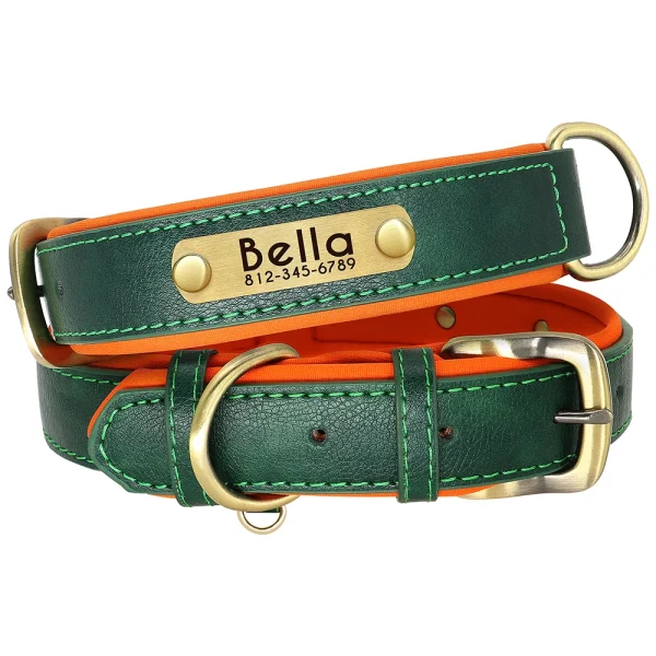 Customized Leather Dog Collar Leash Set Soft Padded Leather Collar For Small Medium Large Dogs With Free Engraved Nameplate - Image 21