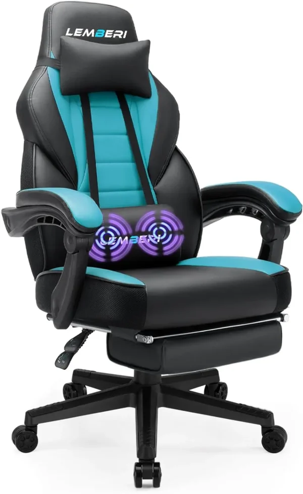 LEMBERI Gaming Chairs with Footrest,Ergonomic Video Game Chairs for Adults,Big and Tall Chair 400lb Weight Capacity - Image 9