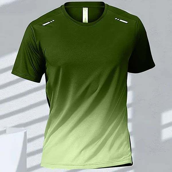 Men's T-shirts Sports Running T-shirt Quick-drying Gradient Short Sleeve Tees Outdoor Workout Basketball Training Running Outfit - Image 19