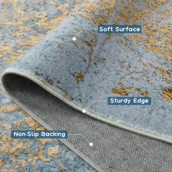 NOAHAS Faux Cashmere Printed Carpet Abstract Collection Rugs Soft Modern Rugs Living Room Bedroom Home Decor Indoor Rugs - Image 4
