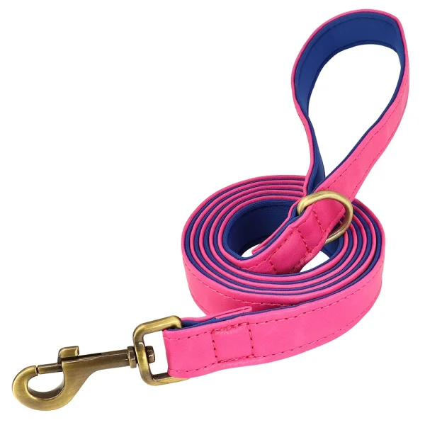 Customized Leather Dog Collar Leash Set Soft Padded Leather Collar For Small Medium Large Dogs With Free Engraved Nameplate - Image 12
