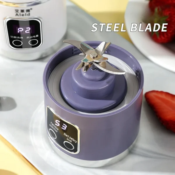450ml Fruit Juicer 8 Blades 3 Gears USB Rechargeable Portable Blender Ice Crusher for Shakes and Smoothies Juicer Cup - Image 6