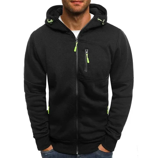 Men's Hoodies Long Sleeve Sweatshirt Zipper Design Hooded Sweatshirt for Men Clothing Sportswear Slim Fit Casual Jacket - Image 8