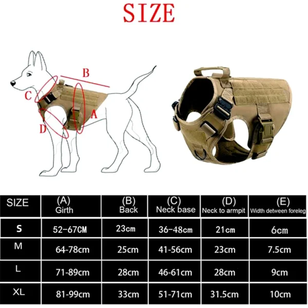 K9 Tactical Military Vest Pet German Shepherd Golden Retriever Tactical  Training Dog Harness and Leash Set For All Breeds Dogs - Image 3