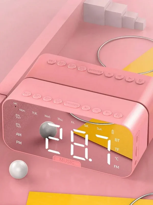 AI Smart Alarm Clock Wireless Speaker, Multi-functional Subwoofer Electronic Clock Announcer, High Sound Quality Mini Wireless S - Image 4
