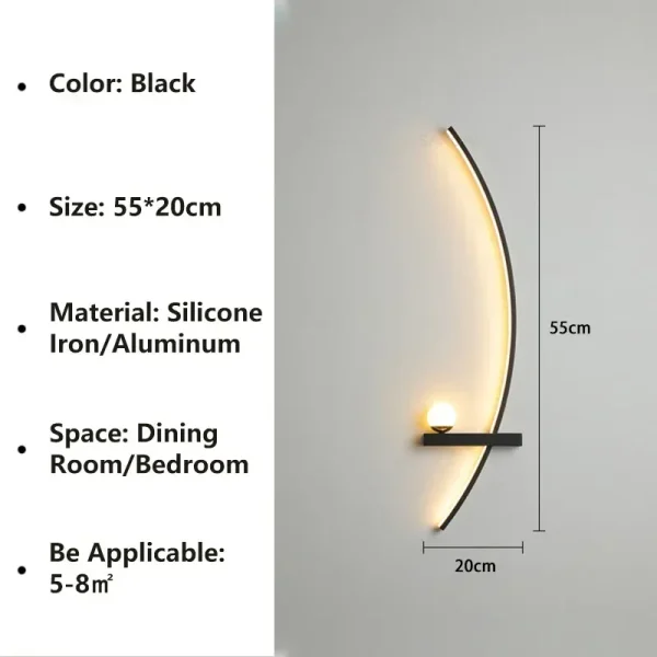 Modern LED Wall Lamp Stripes Wall Sconce for Bedroom Bedside Living Room Study Stairs Home Decor Indoor Lighting Fixture Luster - Image 11