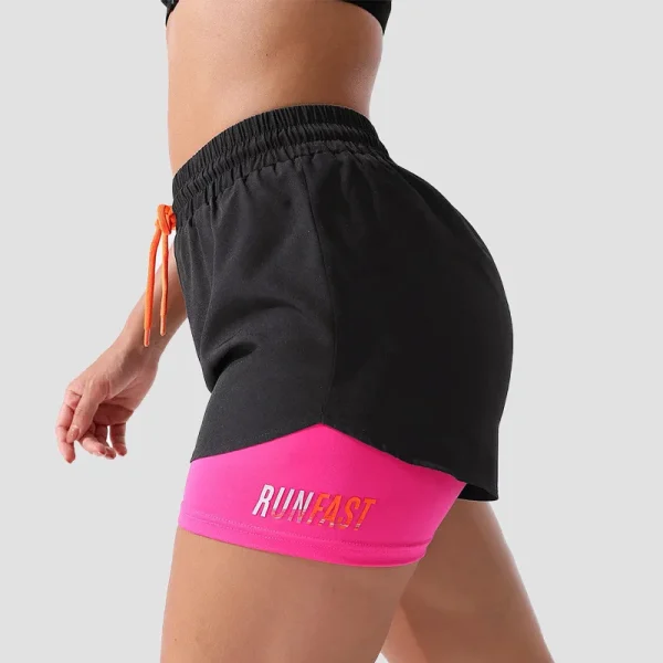Mermaid Curve Breathable Letter Graphic 2 In 1 Sport Shorts Women Quick Dry Running Short Drawstring Waistband Fitness Hot Pants - Image 5