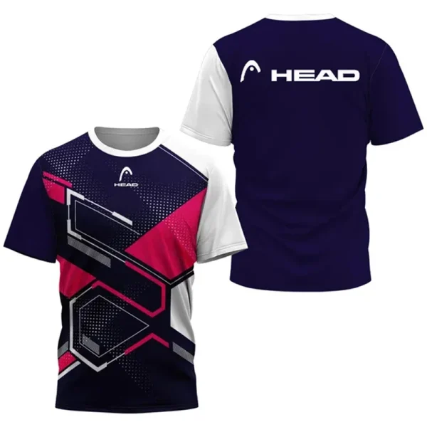 2024 New Men's Sport T-shirt Summer Leisure Short Sleeve Head Badminton Table Tennis Training Breathable Quick Drying O-Neck Top - Image 11
