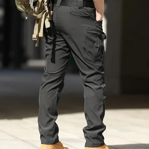 Men Fashion Cargo Pants Solid Color Multi-Pockets Waterproof Trousers Fall Casual Jogger Pants Sweatpants - Image 2