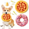Plush Dog Toy Doughnut Pizza Shape Pet Squeaky Toys for Small Large Dogs Cleaning Teeth Puppy Chew Sound Toy Pet Supplies