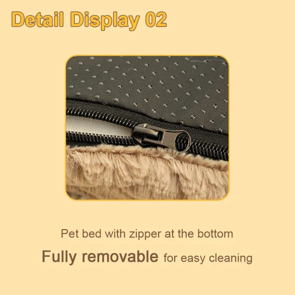 Short Plush Removable Washable Pet Bed, High Elasticity Non-Collapse Dog Bed, Suitable For Small And Medium Dogs and Cats - Image 4