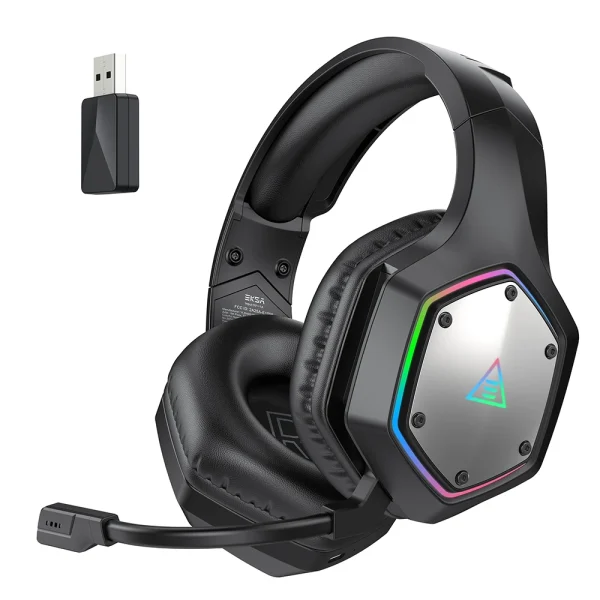 EKSA 2.4GHz Wireless Headphones E1000 WT 7.1 Surround Wired Gaming Headset Gamer with ENC Mic Low Latency for PC/PS4/PS5/Xbox - Image 7