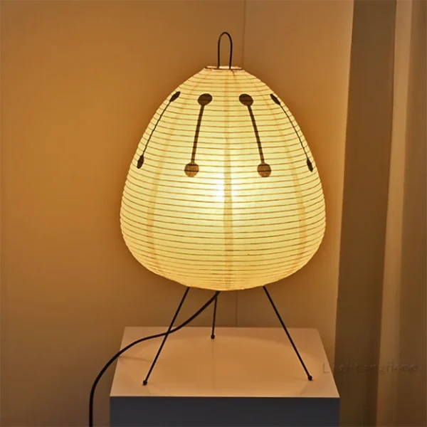 Japanese Design Akari Wabi-sabi Yong Table Lamp Printed Rice Paper Lamp Bedroom Desktop Decoration Table Lamp Drop Shipping - Image 2