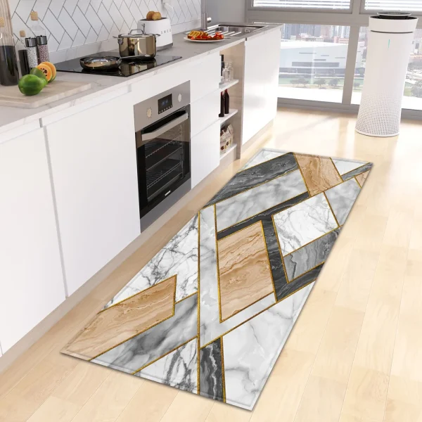 Marble Kitchen Rug Bathroom Entrance Door Mat Bedroom Corridor Non-Slip Long  Living Room Floor  Home Decor - Image 29