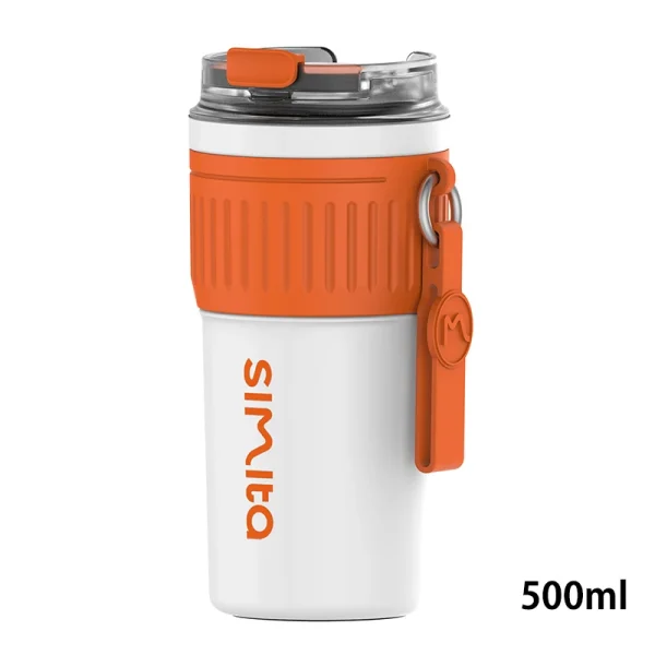 FEIJIAN Stainless Steel Coffee Tumbler Thermos Cup Portable Travel Mug With Lifting Rope Leak-Proof Non-Slip 500ml/400ml - Image 7