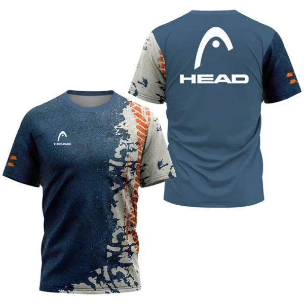 2024 New Men's Sport T-shirt Summer Leisure Short Sleeve Head Badminton Table Tennis Training Breathable Quick Drying O-Neck Top - Image 4